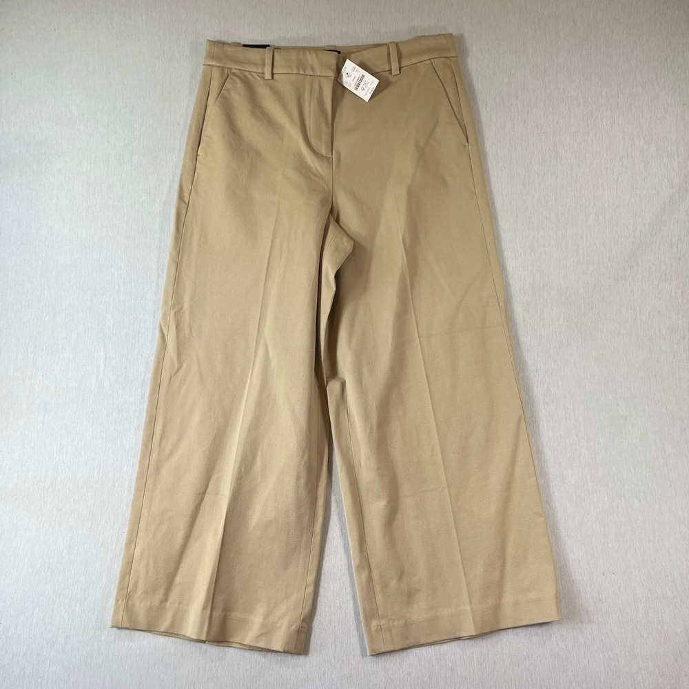 NEW J Crew Remy Pant Size 10 Wide Leg Khaki Tan Trousers CG388 NWT